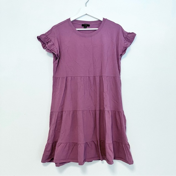 J. Crew ruffle sleeve tiered jersey knit dress size medium - Picture 1 of 3